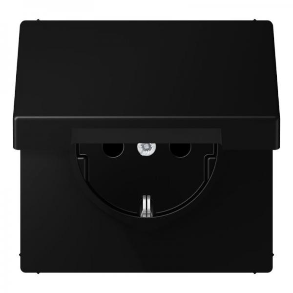 Jung Serie LS Steckdose mit Klapdeckel graphitschwarz matt LS1520BFKLSWM