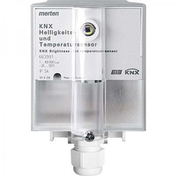 Merten KNX Helligkeits- und Temperatursensor, lichtgrau 663991