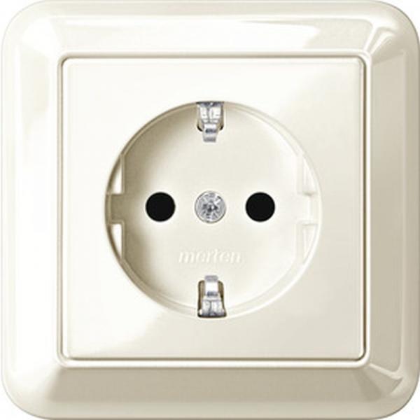 Merten ATELIER-M Steckdose mit Vollplatte und KS wei§ gl_nzend MEG2300-1244