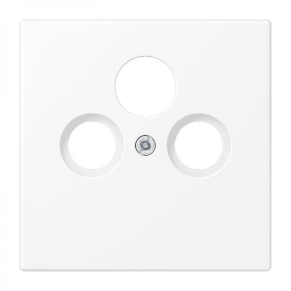 Jung Abdeckung für Universal-Sat/BK-Dosen, Thermoplast lackiert, Serie LS, schneeweiß matt LS990SATWWM