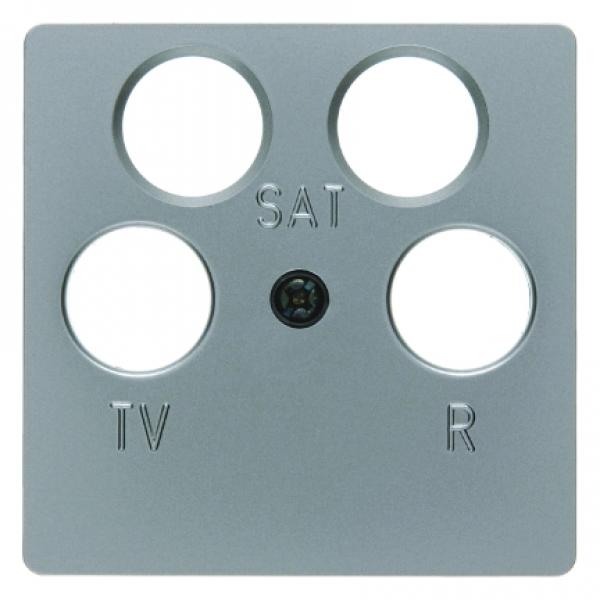 Berker K.5 Abdeckung Antennen-Steckdose 4Loch edelstahl, lackiert 148404