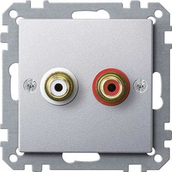 Merten Steckdose fŸr Audio Anschluss, aluminium, System M MEG4350-0460