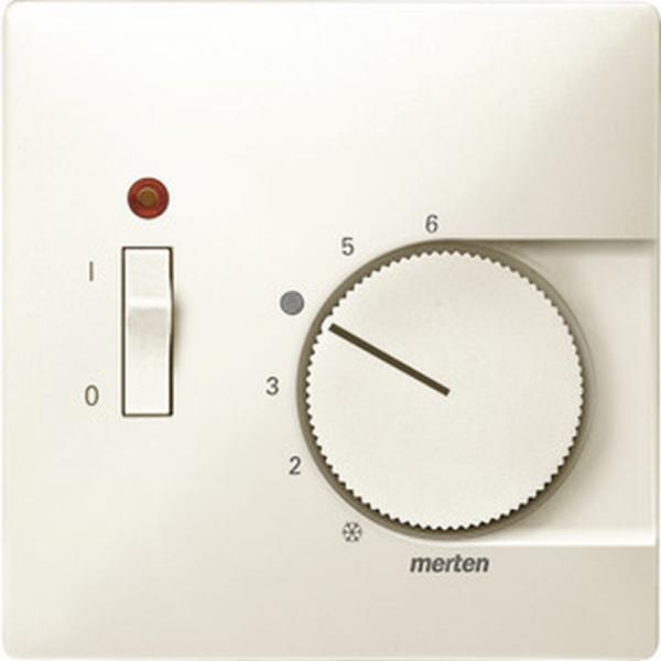 Merten Zentralplatte für Raumtemperaturregler-Einsatz mit Schalter, weiß, System Fläche 539744
