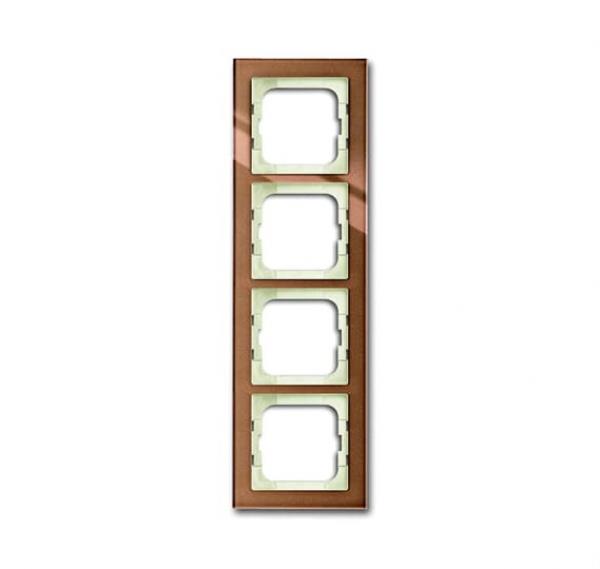 B+J Busch-axcent¨,  Rahmen 4-fach, braunglas 1724-283