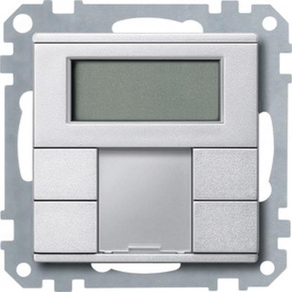Merten Taster 2fach plus mit Raumtemperaturregler, aluminium, System M MEG6212-0460