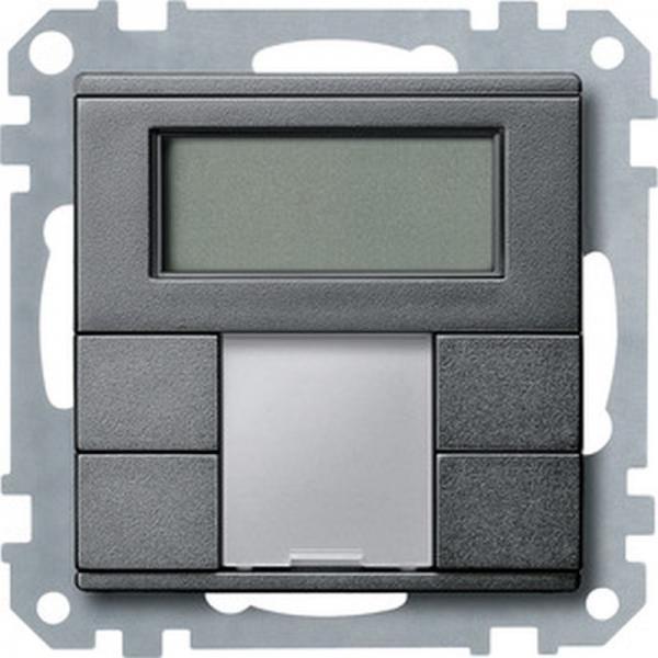 Merten Taster 2fach plus mit Raumtemperaturregler, anthrazit, System M MEG6212-0414
