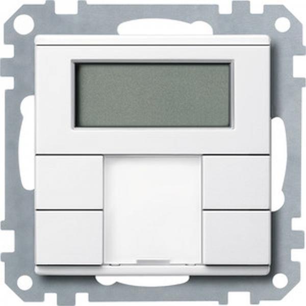 Merten Taster 2fach plus mit Raumtemperaturregler, polarweiß, System M MEG6212-0419