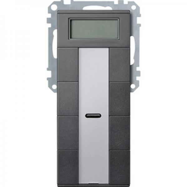 Merten Taster 4fach plus mit Raumtemperaturregler, anthrazit, System M MEG6214-0414
