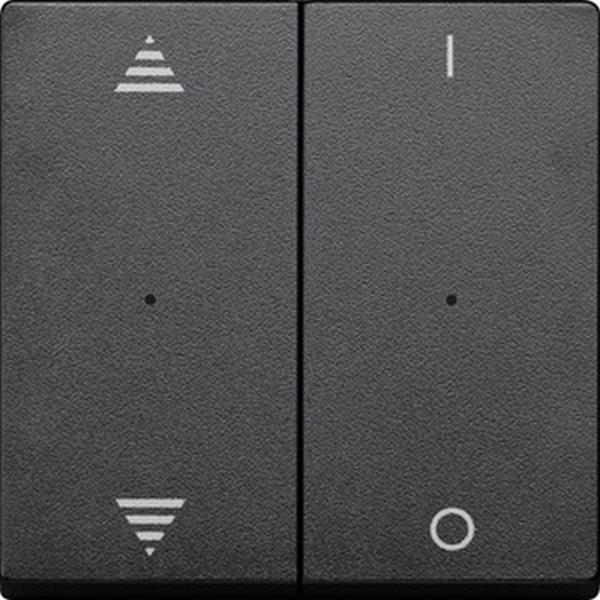 Merten Wippen fŸr Tastermodul 2fach mit Aufdruck Auf/Ab und 1/0, anthrazit, System M 625714
