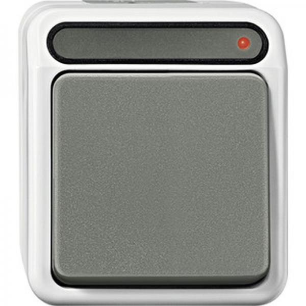 Merten AQUASTAR Taster mit Meldekontakt Schlie§er lichtgrau MEG3154-8029