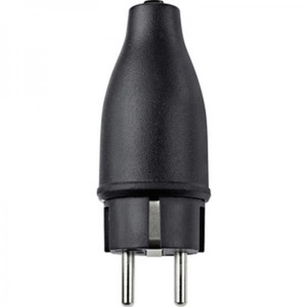 Merten Vollgummi-SCHUKO-Stecker, schwarz 123851