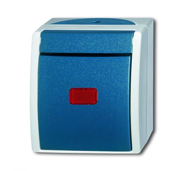 B+J ocean¨ Wippkontrollschalter mit Glimmlampe, grau/blaugrŸn 2601/6 SKW-53
