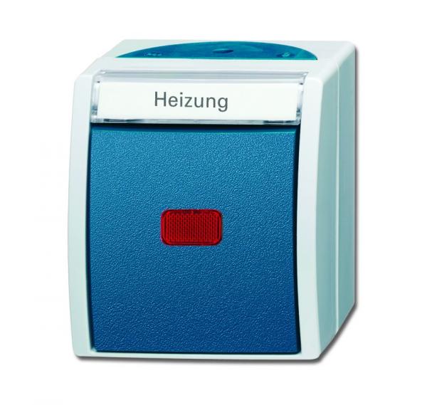 B+J ocean¨ Heizung-Notschalter, grau/blaugrŸn 2601/6 SKWNH-53