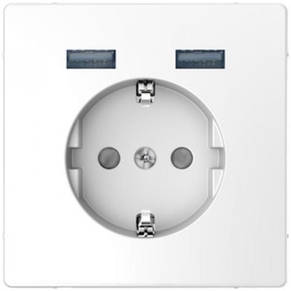 Merten Schuko Steckdose mit USB Ladeger_t, Sahara, System Design MEG2366-6033