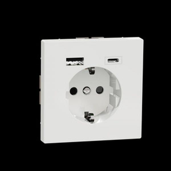 Merten Steckdose mit USB Ladeger_t, Lotoswei§, System Design MEG2367-6035
