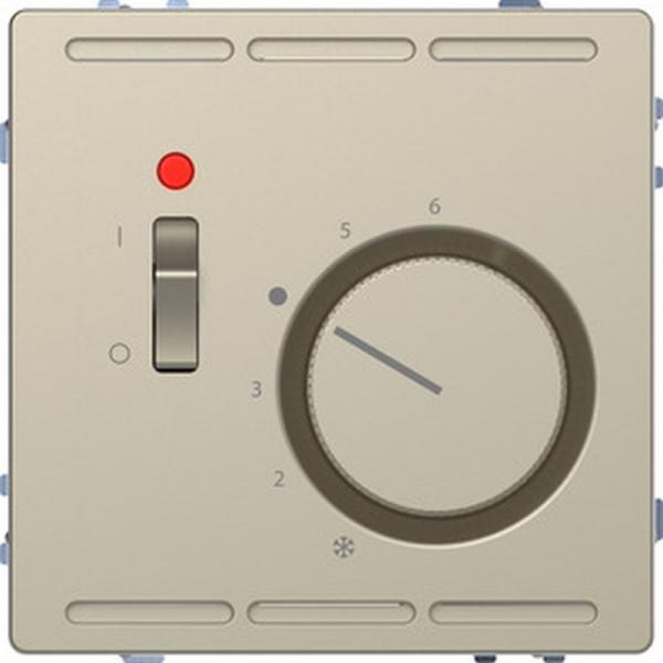 Merten Raumtemperaturregler 24 V mit Schalter und Zentralplatte, Sahara, System Design MEG5761-6033