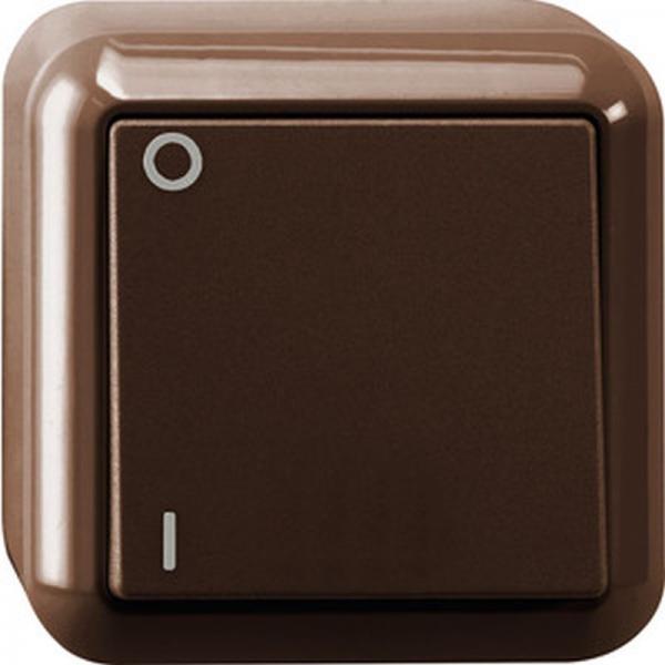 Merten Ausschalter, 2-polig, braun, AUFPUTZ MEG3112-8717