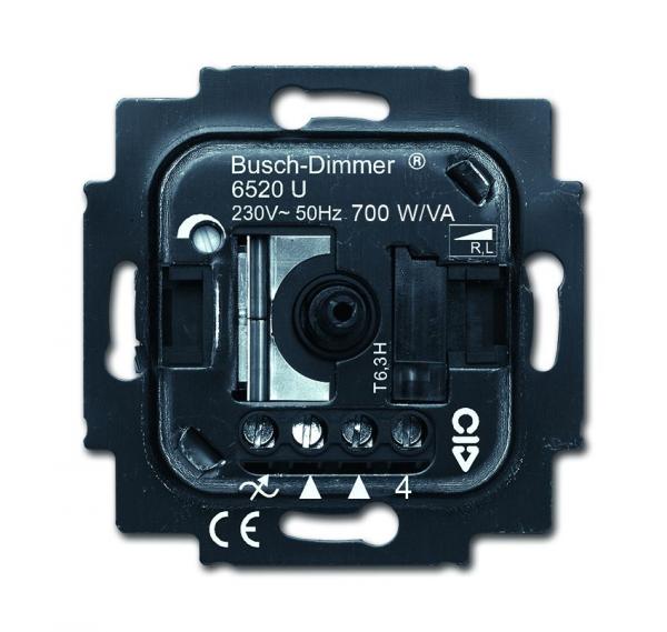 B+J Busch-Dimmer®, UP-Geräte, Dimmer, min. 200 W/VA, max. 1000 W/VA,  6520 U