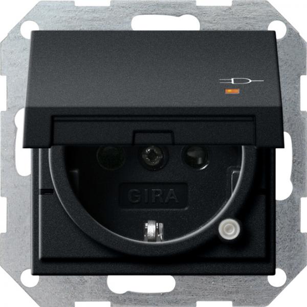 Gira SCHUKO KD Kontroll + SH System 55 Schwarz m 2763005