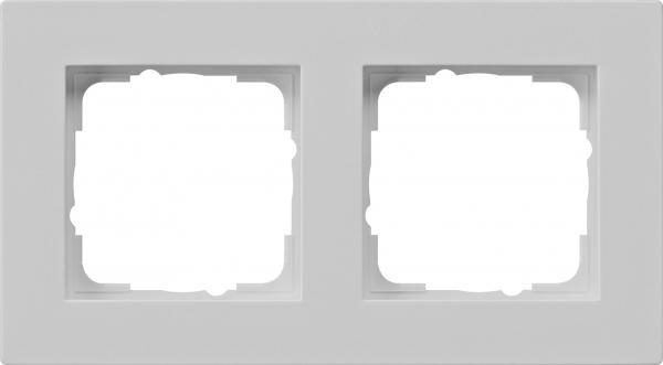 Gira E2 Abdeckrahmen 2-Fach flach Grau matt 0212375