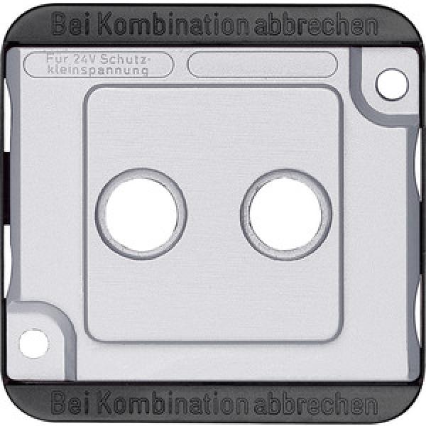 Merten Zentralplatte für Antennensteckdosen, mattsilber, PANZER 294660