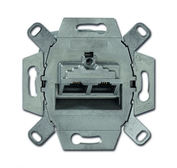 B+J UAE-Anschlussdose,2 x  RJ45, Cat. 6e, geschirmt 0217-102