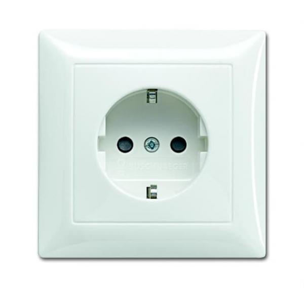 B+J balance SI Steckdose mit Vollplatte und KS alpinweiss 20 EUJB-914