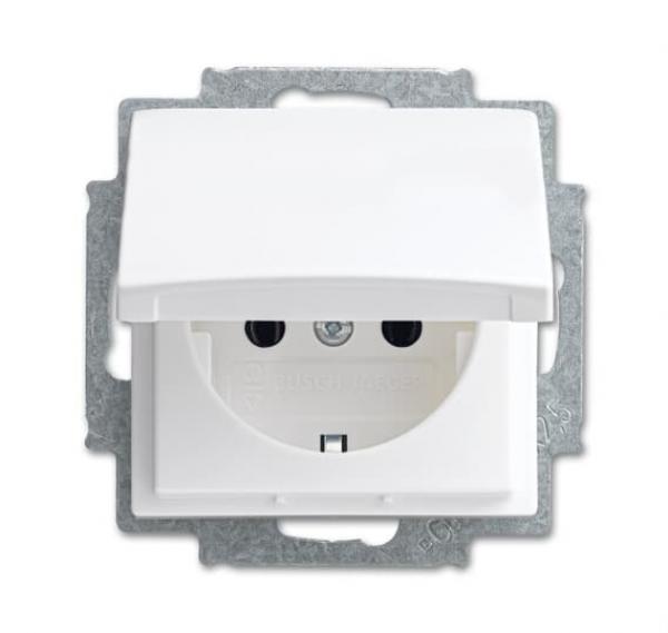 B+J balance SI Steckdose mit Klappdeckel alpinweiss 20 EUK-914