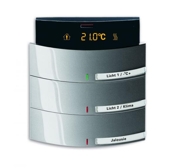 B+J Bedienelement 3/6-fach, mit IR-Schnittstelle und RTR, platin, Busch-Installationsbus KNX, Busch-triton Bedienelemente 6321/38-20