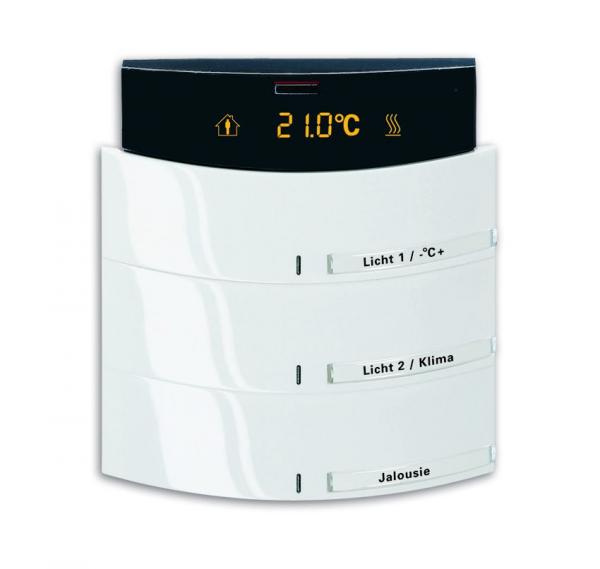 B+J Bedienelement 3/6-fach, mit IR-Schnittstelle und RTR, studioweiss hochglanz, Busch-Installationsbus KNX, Busch-triton Bedienelemente 6321/38-24G