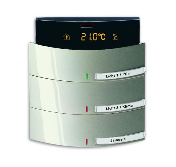 B+J Bedienelement 3/6-fach, mit IR-Schnittstelle und RTR, champagner metallic, Busch-Installationsbus KNX, Busch-triton Bedienelemente 6321/38-79