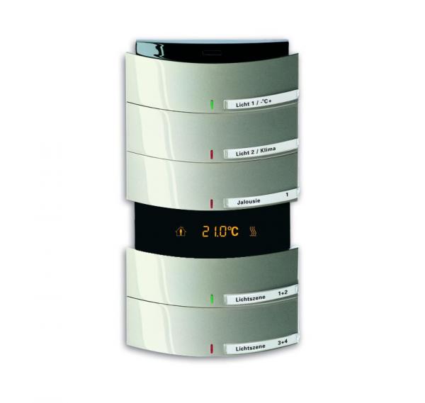 B+J Bedienelement 5/10-fach, mit IR-Schnittstelle und RTR, champagner metallic, Busch-Installationsbus KNX, Busch-triton Bedienelemente 6321/58-79