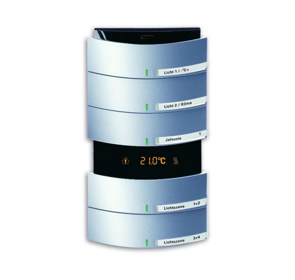 B+J Bedienelement 5/10-fach, mit IR-Schnittstelle und RTR, alusilber, Busch-Installationsbus KNX, Busch-triton Bedienelemente 6321/58-83