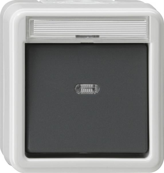 Gira IP44 WG Wippschalter Kontroll Wechselschalter Aufputz Grau 011630