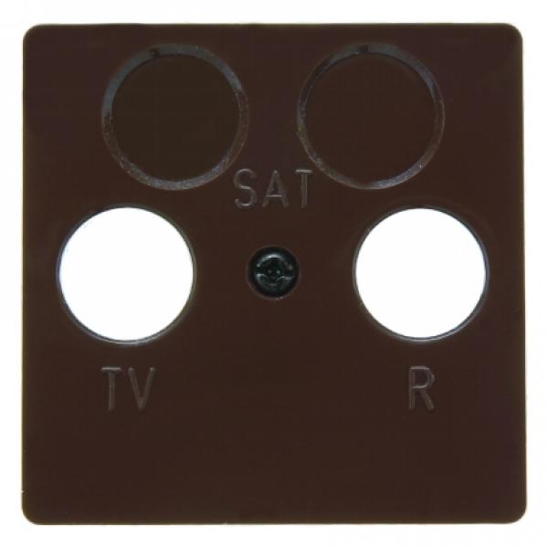 Berker Zentralplatte fuer Antennen-Steckdose 2Loch braun, glaenzend Zentralplattensystem 148601