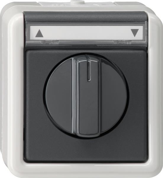 Gira IP44 WG SchalterTaster Jalousie 1pol Aufputz Grau 015430