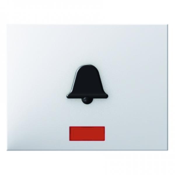 Berker Wippe mit roter Linse und abtastbarem Symbol Klingel polarweiss, glaenzend Berker 16517209