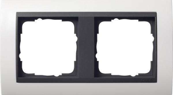 Gira Abdeckrahmen 2fach für Anthrazit Gira Event Reinweiß matt 021207