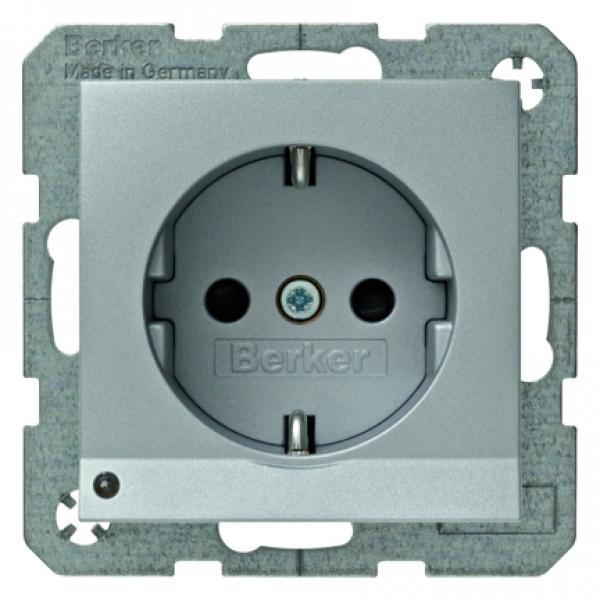 Berker Steckdose SCHUKO mit LED-Orientierungslicht alu, matt Berker B.7 41091404
