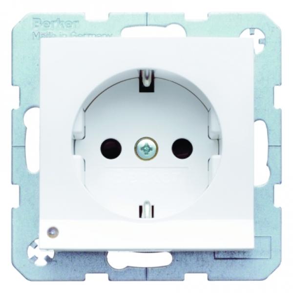 Berker Steckdose SCHUKO mit LED-Orientierungslicht polarweiss matt Berker S.1/B.3/B.7 41091909