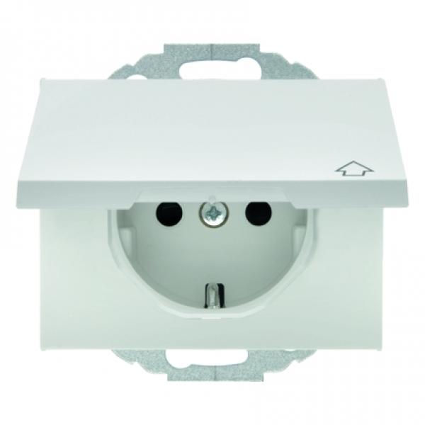 Berker K.1 Steckdose mit Klappdeckel polarweiss, glaenzend  47477109