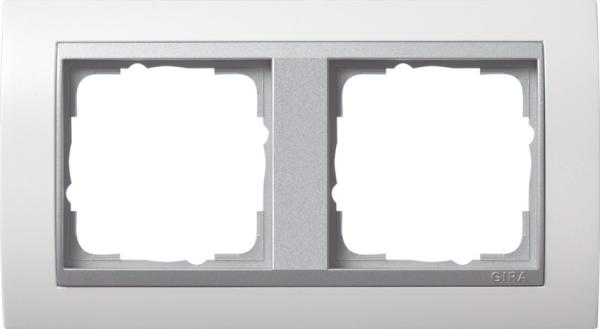 Gira Abdeckrahmen 2fach für Farbe Alu Gira Event Reinweiß matt 021271