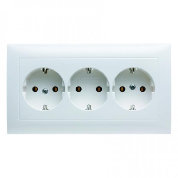 Berker 3fach-Steckdose SCHUKO mit Abdeckplatte polarweiss matt Berker S.1 47661909
