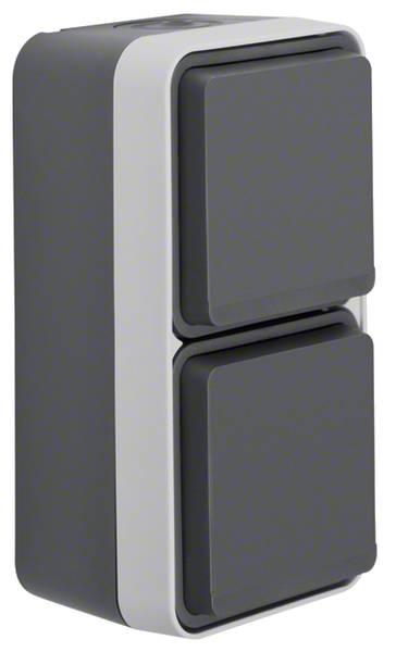 Berker W.1 IP55 Aufputz Steckdose 2fach senkrecht grau 47703525