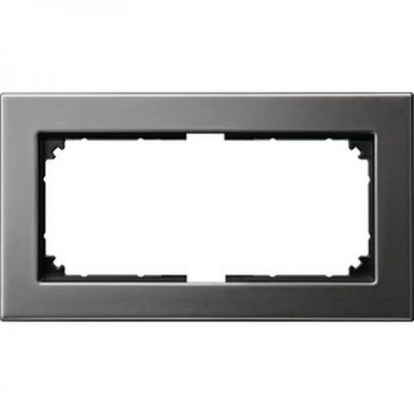 Merten M-PLAN-Metallrahmen, 2fach ohne Mittelsteg, Rhodiumgrau 475814