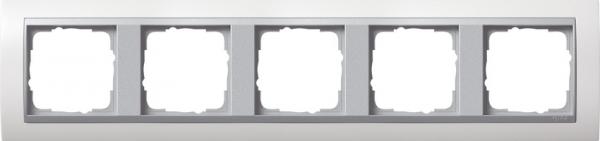 Gira Abdeckrahmen 5fach für Farbe Alu Gira Event Reinweiß matt 021571