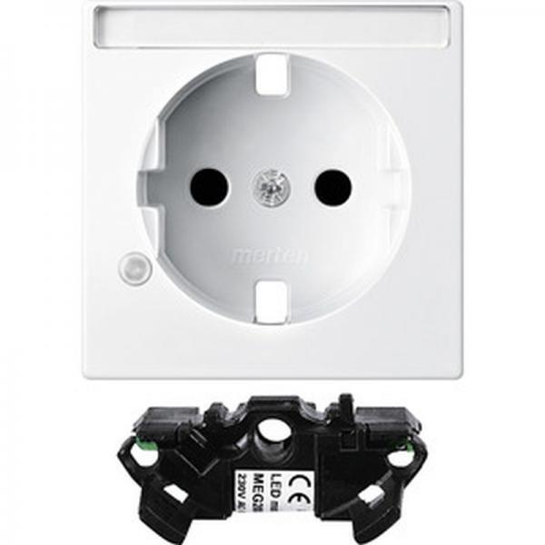 Merten Erweiterungsset Kontrolllicht fuer SCHUKO-Steckd., polarweiss glaenzend, System M MEG2333-0319