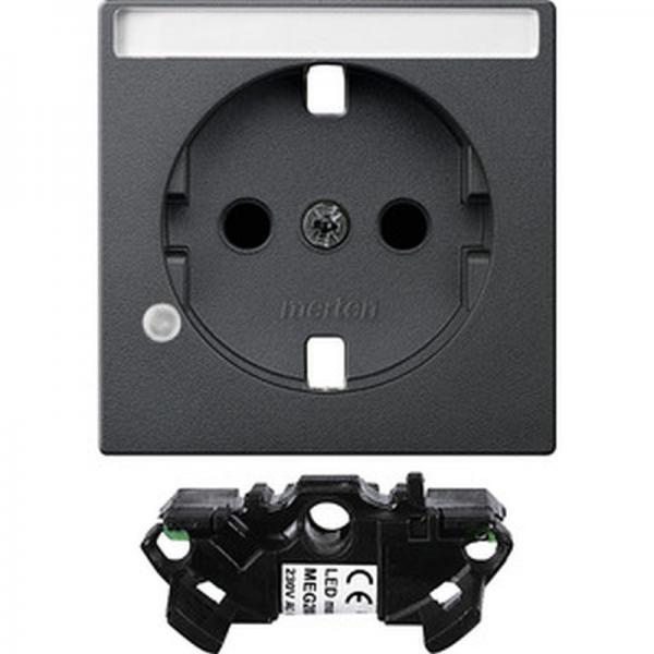 Merten Erweiterungsset Kontrolllicht fuer SCHUKO-Steckdosen, anthrazit, System M MEG2333-0414