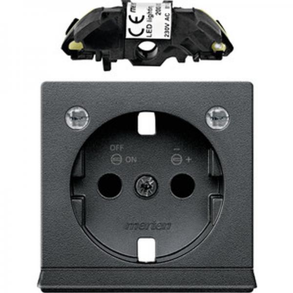 Merten Erweiterungsset LED Beleuchtung fuer SCHUKO-Steckdosen, anthrazit, System M MEG2334-0414