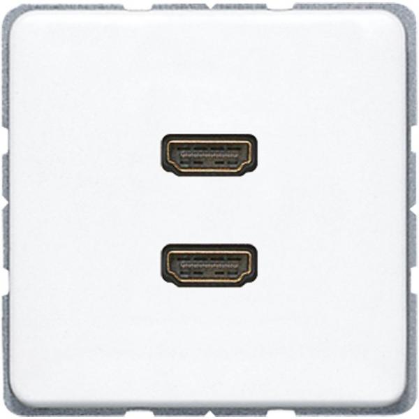 JUNG 2 x HDMI, Tragring, Schraubbefestigung MACD1133WW